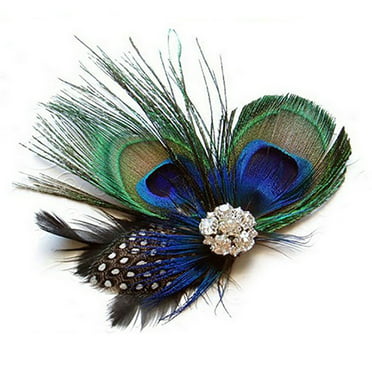 Glitter Net UK Seller NEW Beautiful Fabric Feather & Diamante Hair Clip